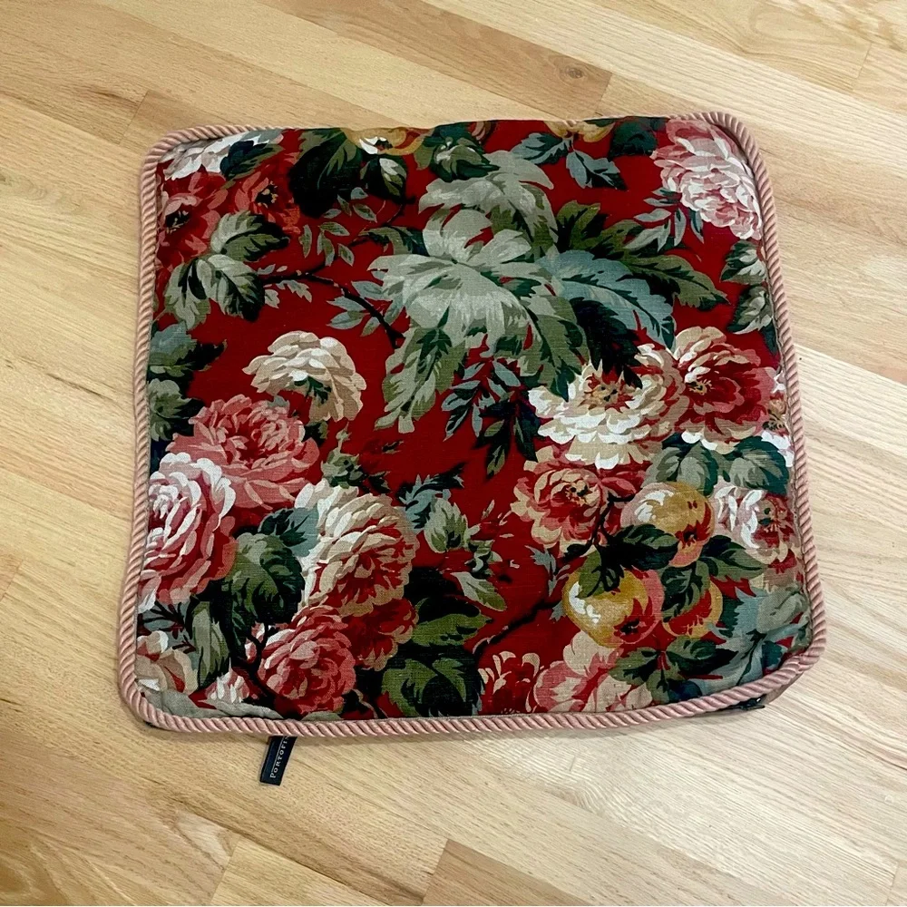 Vintage Pirtofino Linen Velvet Floral Pillow Cover 20”